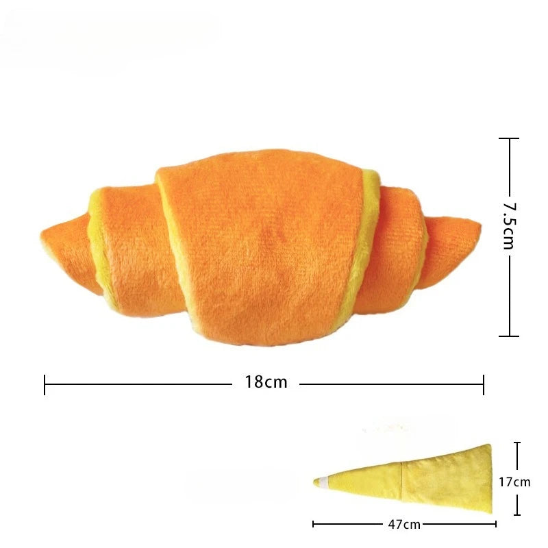 Plush Croissant Dog Toy