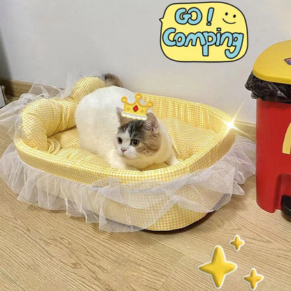 Cute Lace-Trimmed Cat Princess Sofa Bed