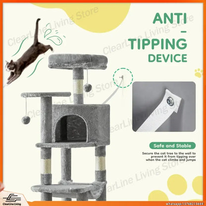 44 Inch Tall Cat Tree Tower for Multiple Cats