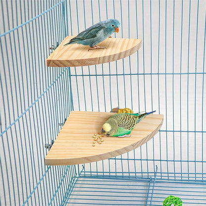 Fan-shaped Parrot Wooden Stand Rack