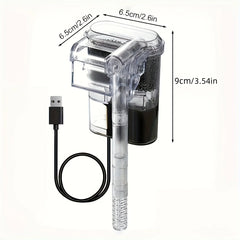 New Aquarium Hanging Filter Mini Filter Fish Tank USB power interface 2.5W Flow 250H/L Suitable for fish tanks below 30cm