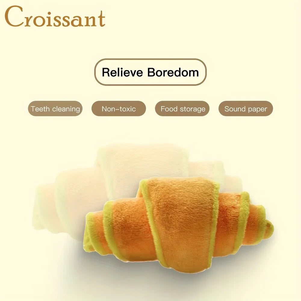 Plush Croissant Dog Toy