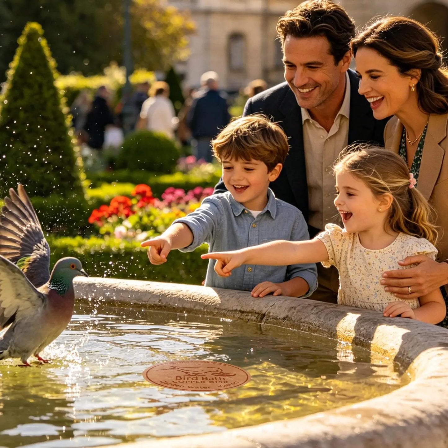 Bird Bath Copper Disk Water Fountain