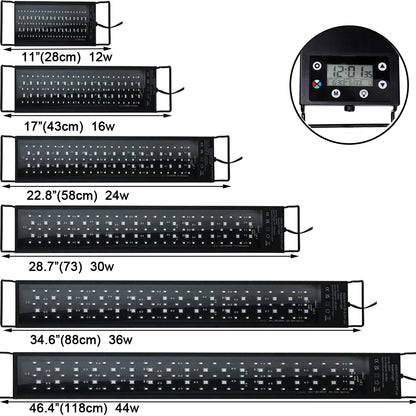 30-60cm Fish Tank 24/7 Full Spectrum Lighting