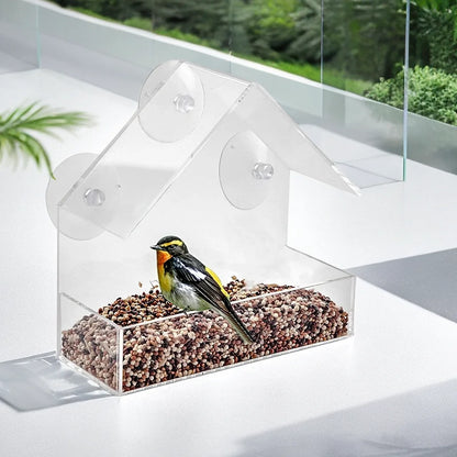 House Transparent Window Wild Bird Feeder