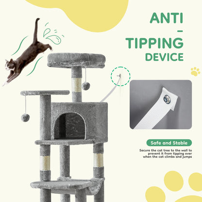 44 Inch Tall Cat Tree Tower for Multiple Cats