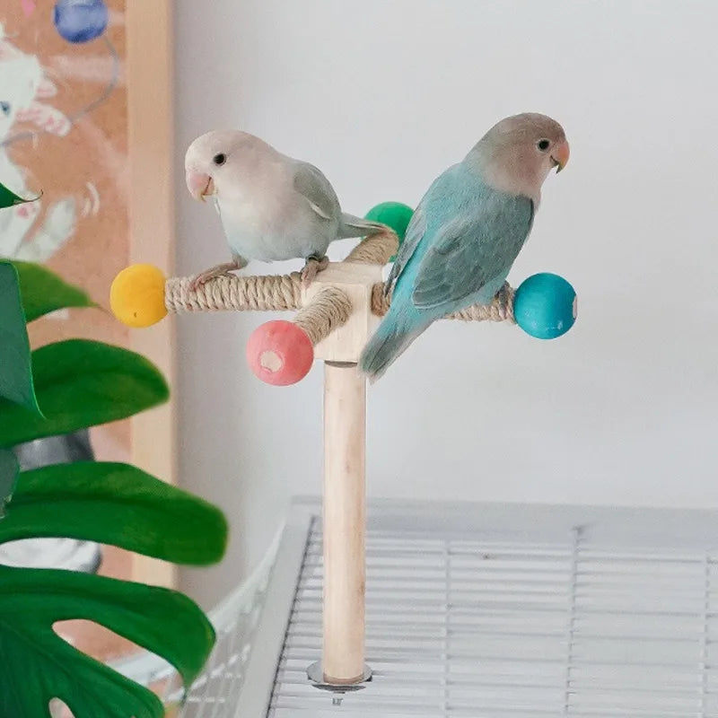 Rotating Wood Bird Perch