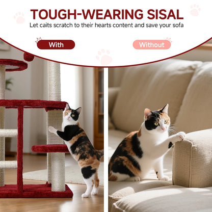 Medium Cat Tree Green Staircase
