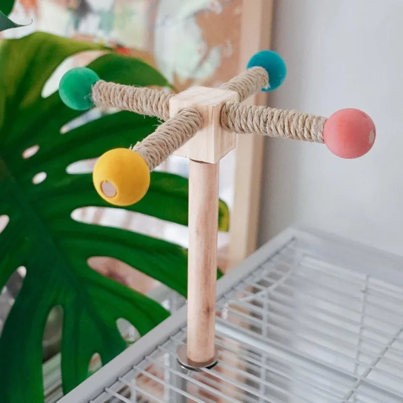 Rotating Wood Bird Perch