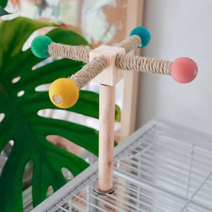 Rotating Wood Bird Perch