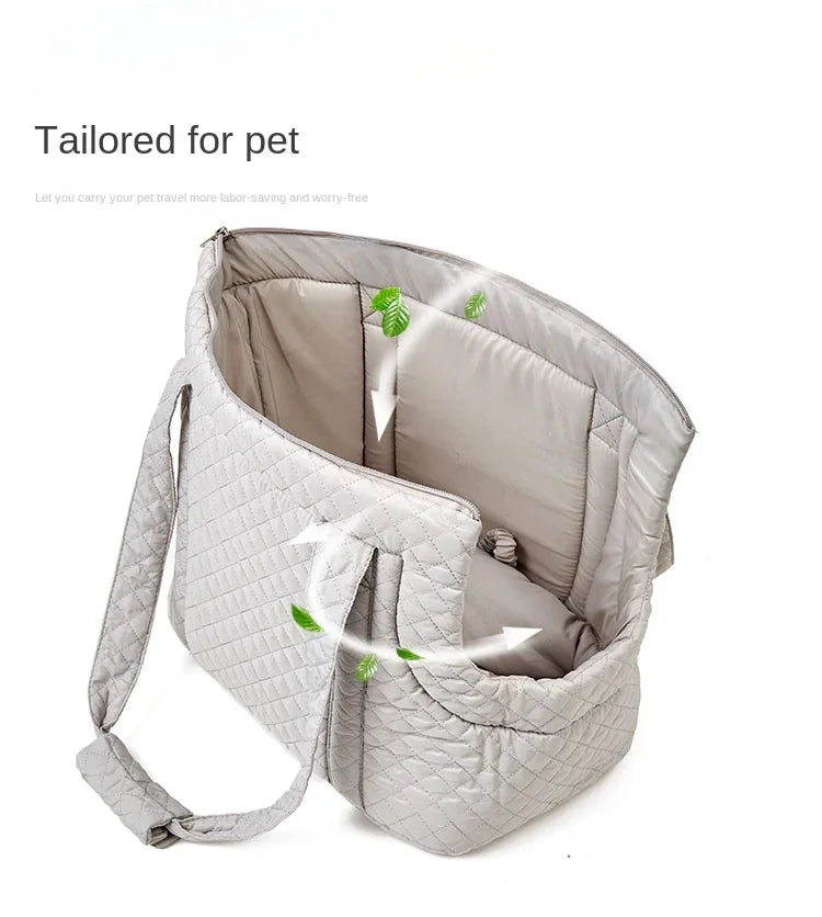 Ultra-Light Quilted Cotton Pet Carrying Bag