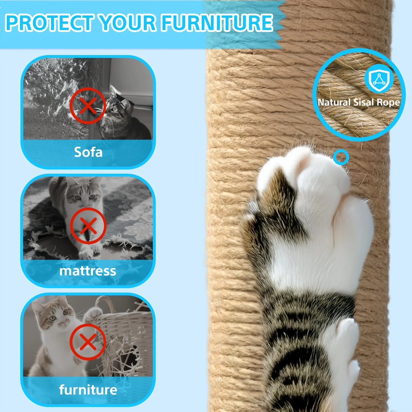 Large Multi-Tier Cat Tree with Cozy Beds
