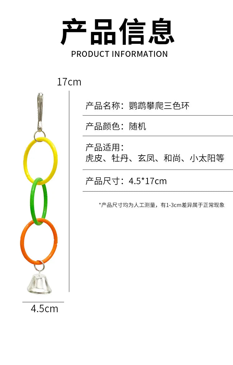 Colorful Ring Birds Use Gnawing Toy