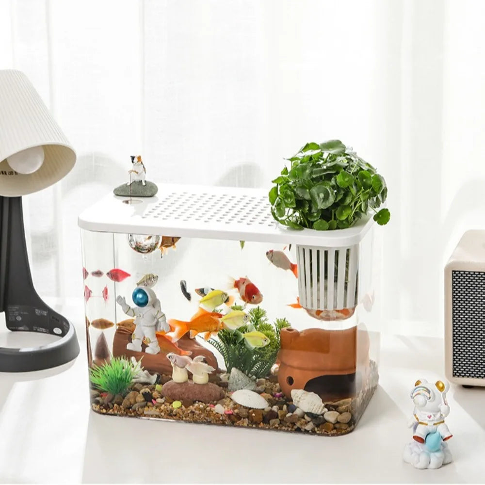 PET+ABS Fish Tank New Transparent with Lid