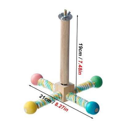 Rotating Wood Bird Perch
