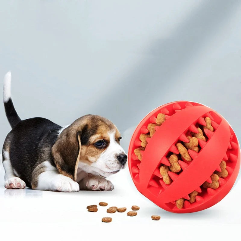 Interactive Dog Food Ball Rubber Chew Toy