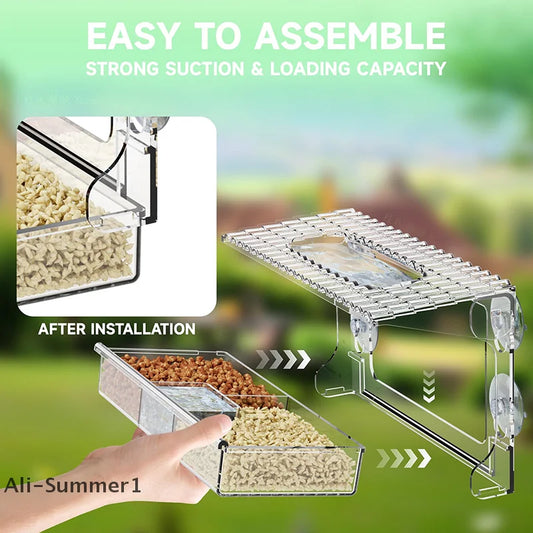 Acrylic Clear Window Bird Feeders With Strong Suction Cups