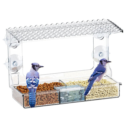 Acrylic Clear Window Bird Feeders With Strong Suction Cups