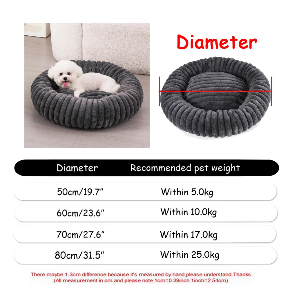 Winter Warm Round Dog Bed