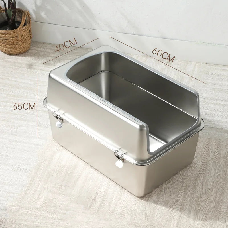Extra Large Stainless Steel Cat Litter Box