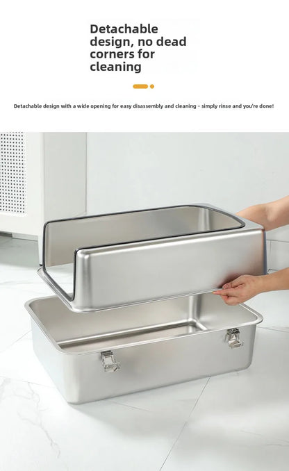 Extra Large Stainless Steel Cat Litter Box