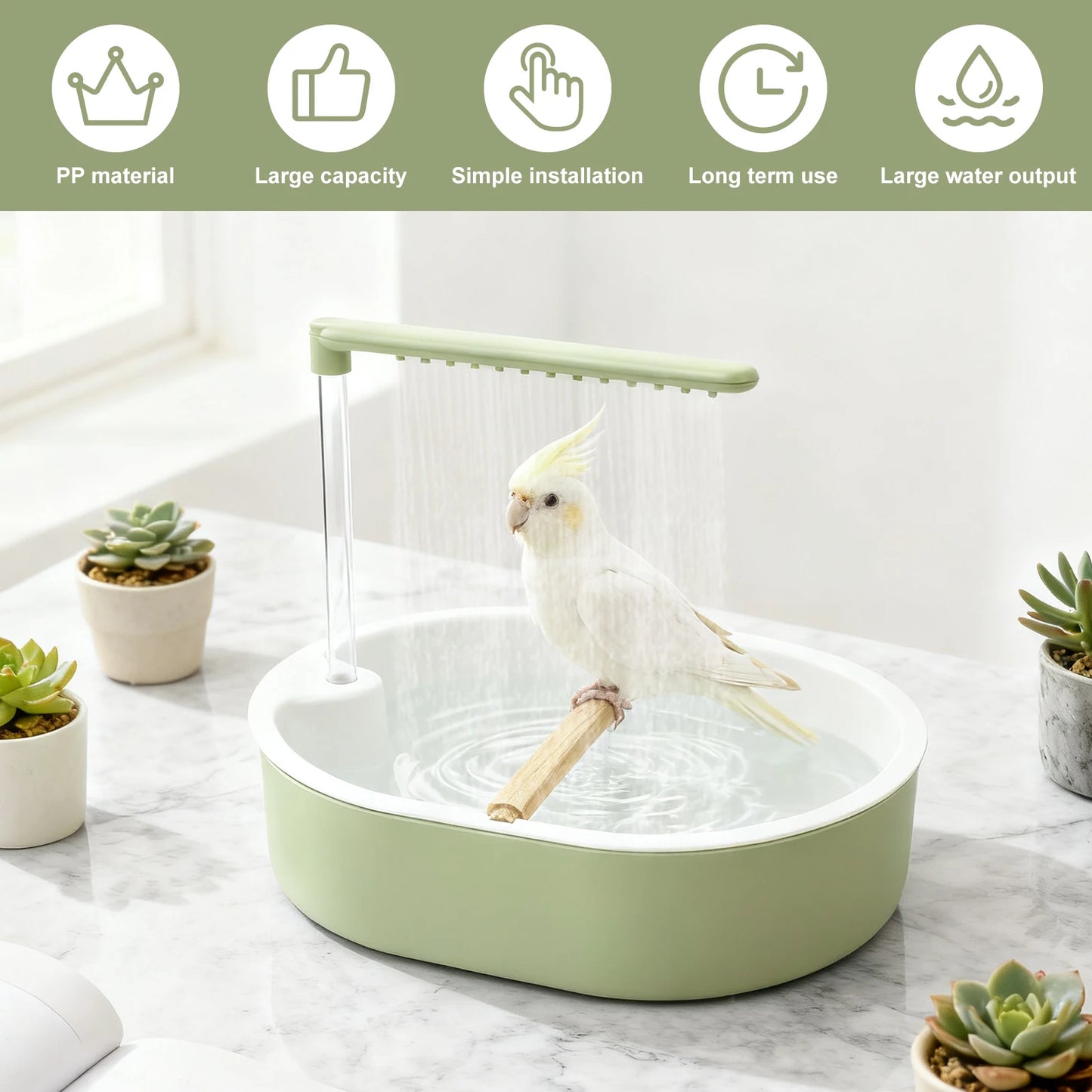 Parrot Automatic Bird Bath Tub