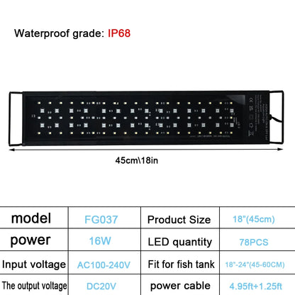30-60cm Fish Tank 24/7 Full Spectrum Lighting