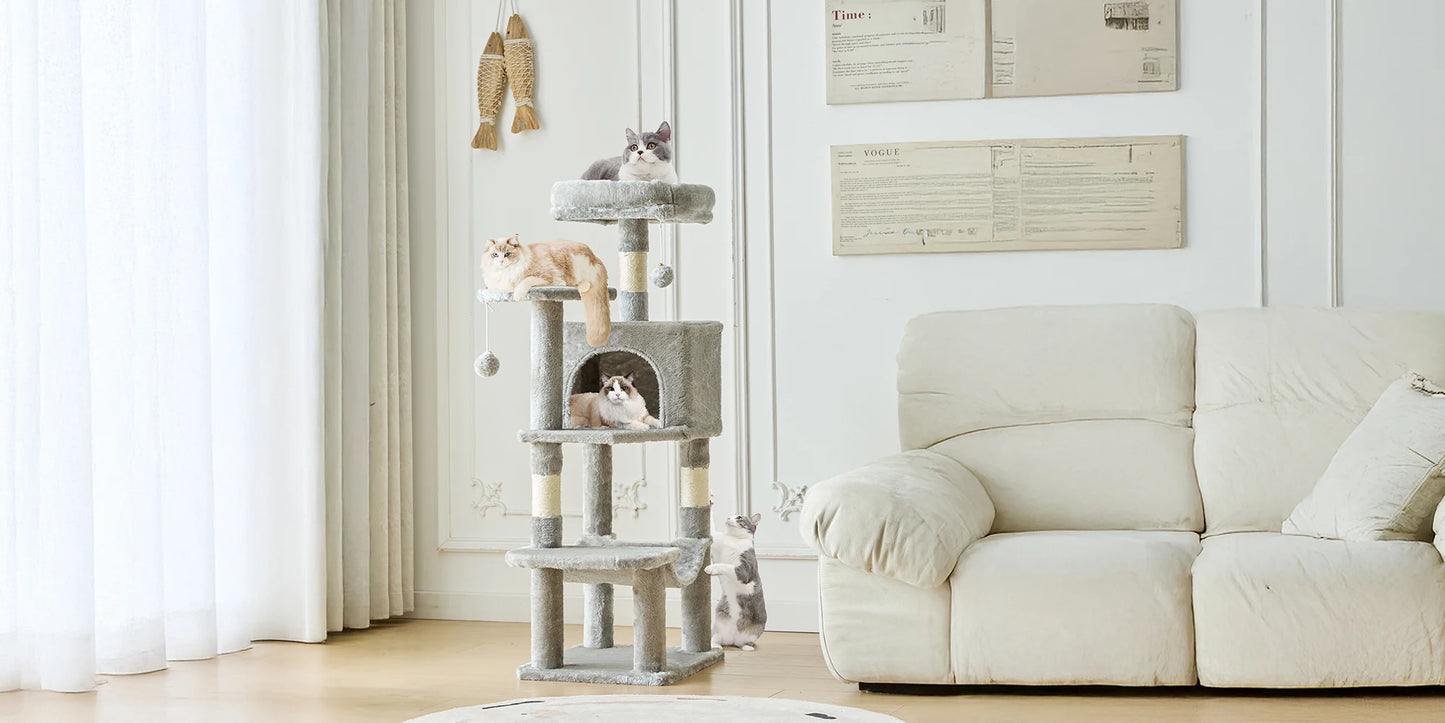 44 Inch Tall Cat Tree Tower for Multiple Cats
