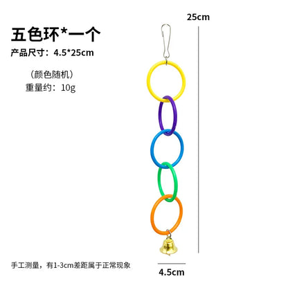 Colorful Ring Birds Use Gnawing Toy