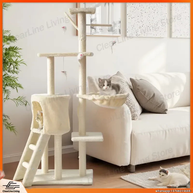 Large Multi-Tier Cat Tree with Cozy Beds