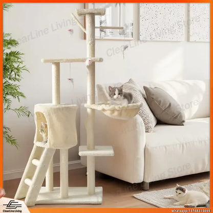 Large Multi-Tier Cat Tree with Cozy Beds