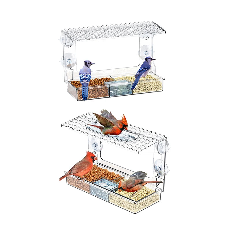 Acrylic Clear Window Bird Feeders With Strong Suction Cups