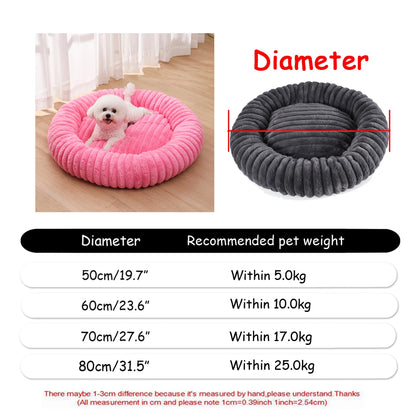 Winter Warm Round Dog Bed