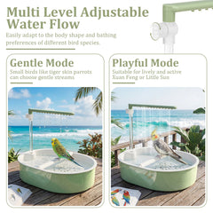 Parrot Automatic Shower Pet Bird Cage Bath Tub Fountain USB Electric Circulating Faucet Toy Pet Bird Bathtub Cleaning Supplies