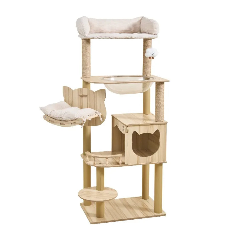 Large Wooden Cat Tree House