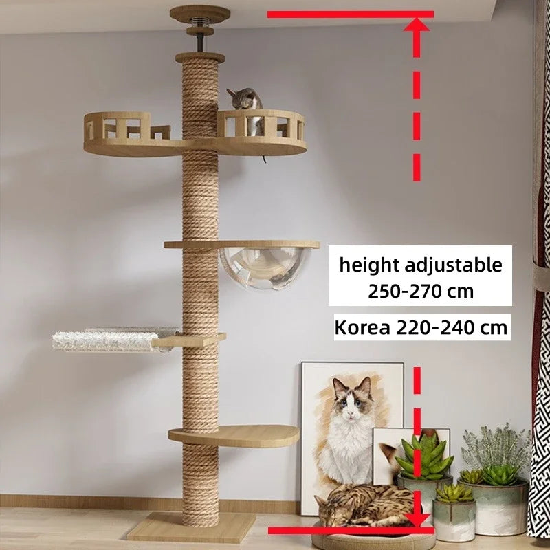 Adjustable Cat Tree House Cat Tower