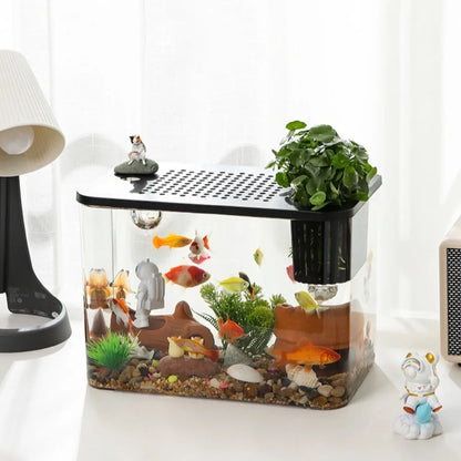 PET+ABS Fish Tank New Transparent with Lid