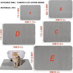 Cats Litter Mat Double Layer EVA Cat Litter Pad Large Hole Anti-Slip Sand Bowl Filter Mat Sandbox Mat for Cat Cats Accessories
