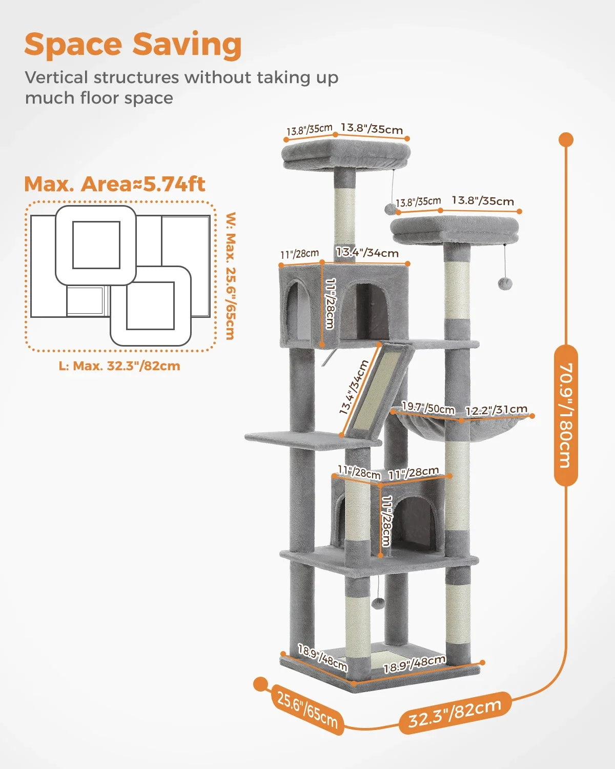 Large Cat Tree for Indoor Tall Tower