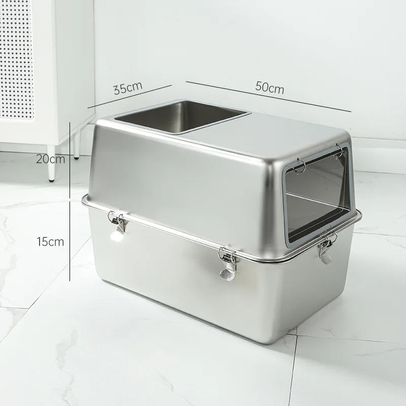 Extra Large Stainless Steel Cat Litter Box