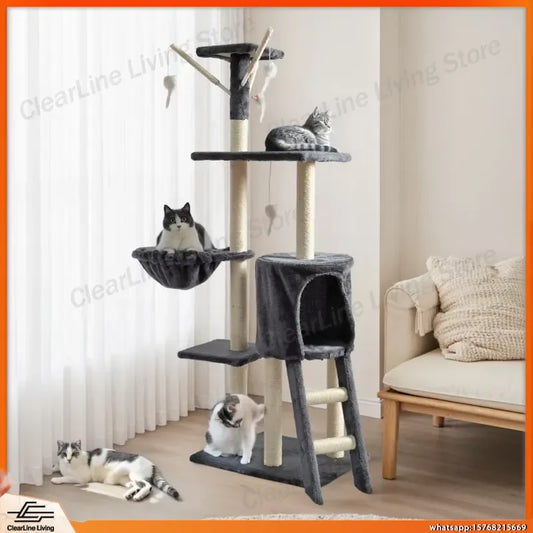 Large Multi-Tier Cat Tree with Cozy Beds