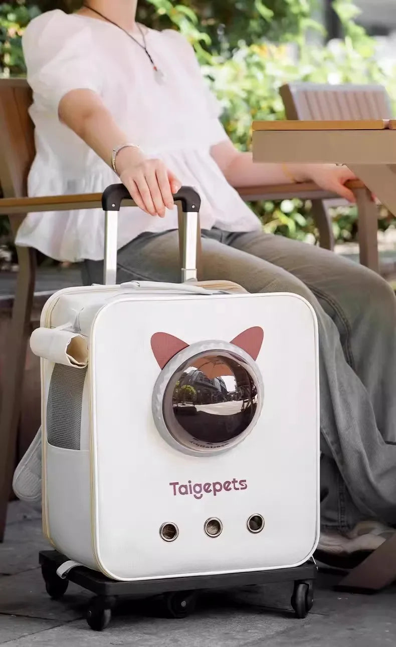 Rolling pet carrier
