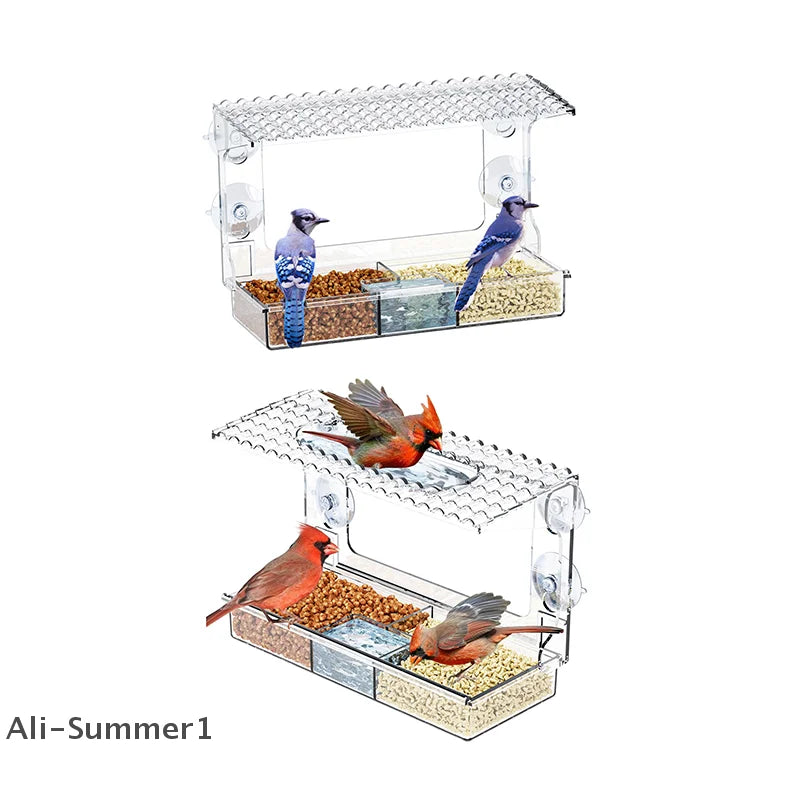 Acrylic Clear Window Bird Feeders With Strong Suction Cups