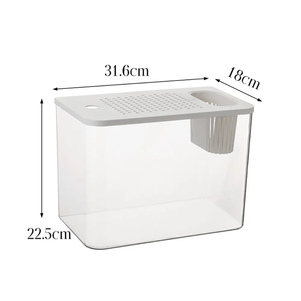 PET+ABS Fish Tank New Transparent with Lid