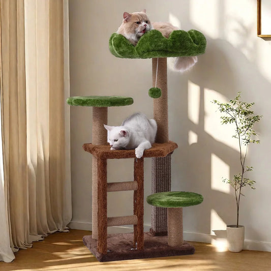 Medium Cat Tree Green Staircase