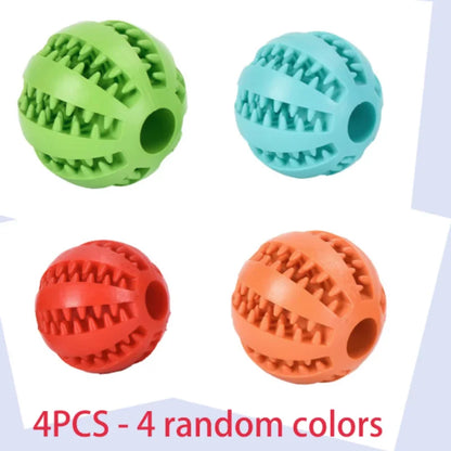 Interactive Dog Food Ball Rubber Chew Toy