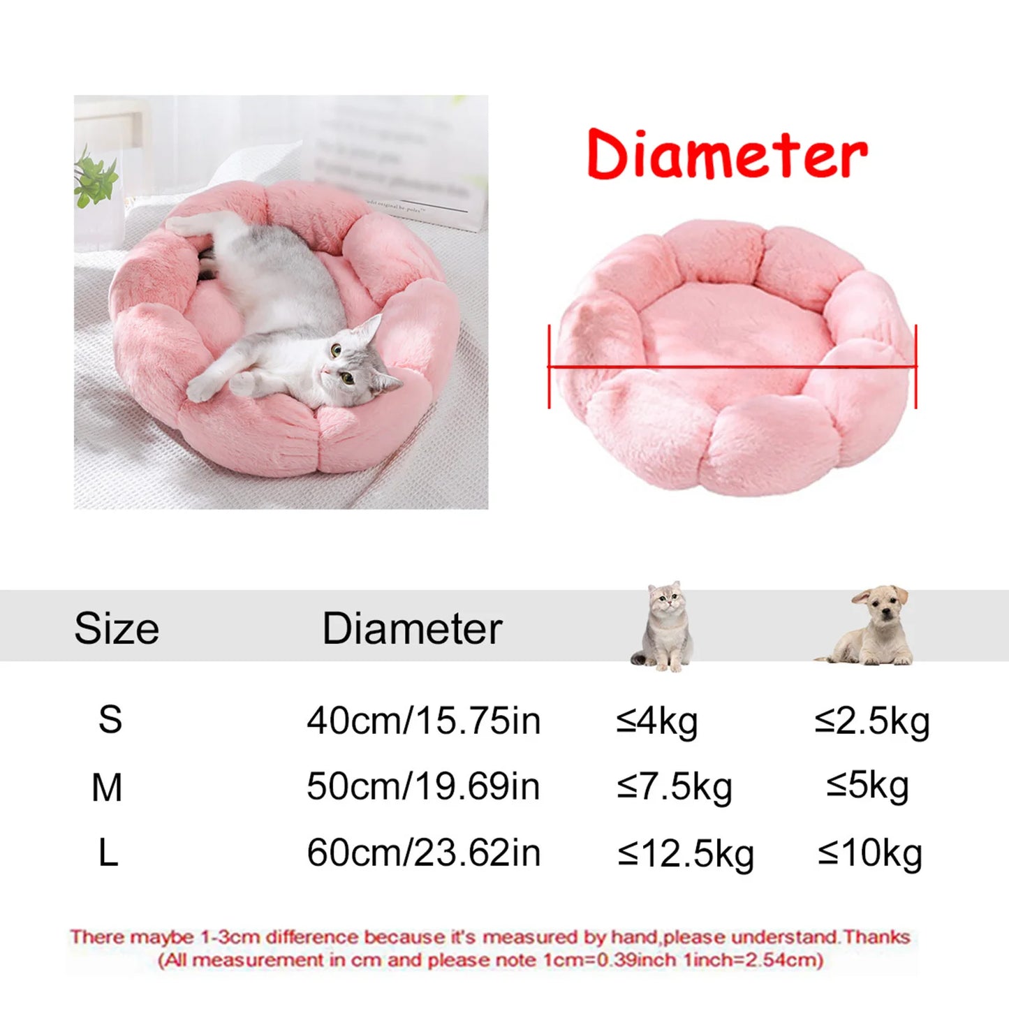Winter Warm Round Dog Bed