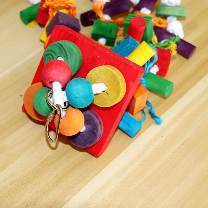 Colorful Wooden Parrot Chew Toys