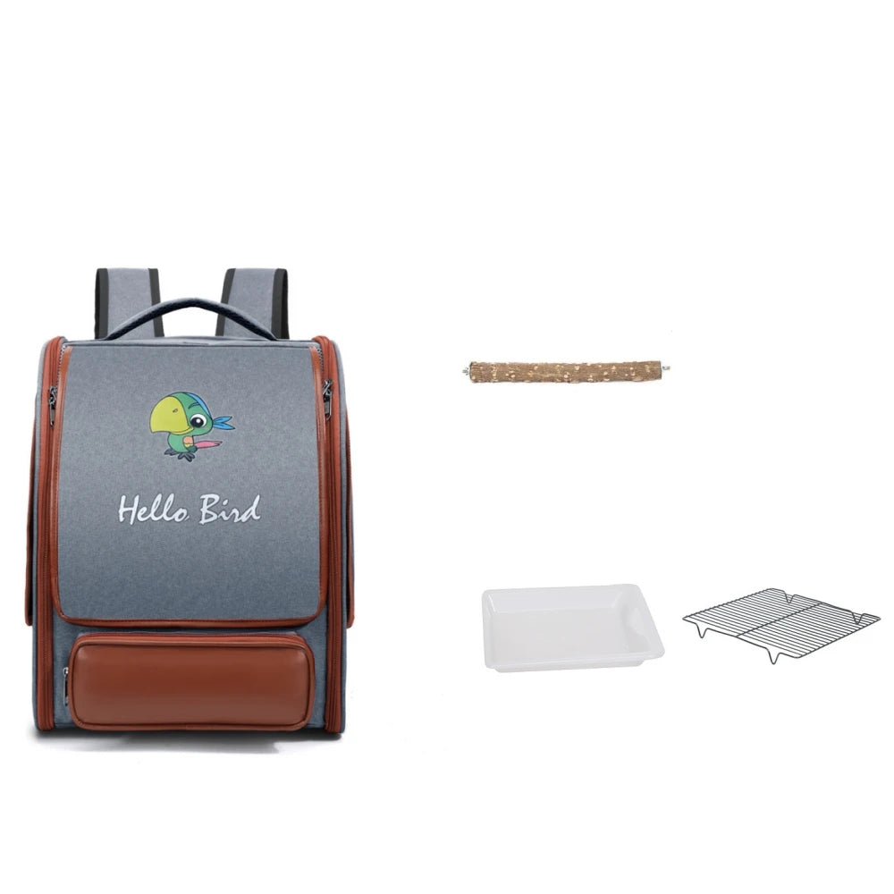 Bird Carrier with Perch and Tray