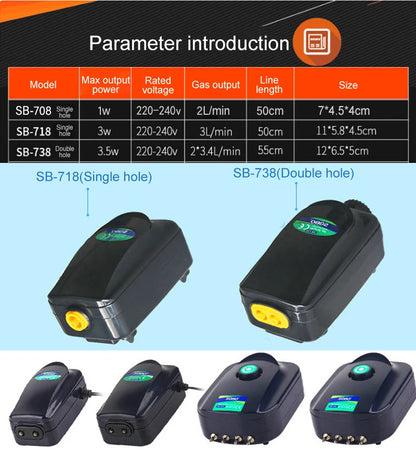 Silent Aquarium Oxygen Air Pump